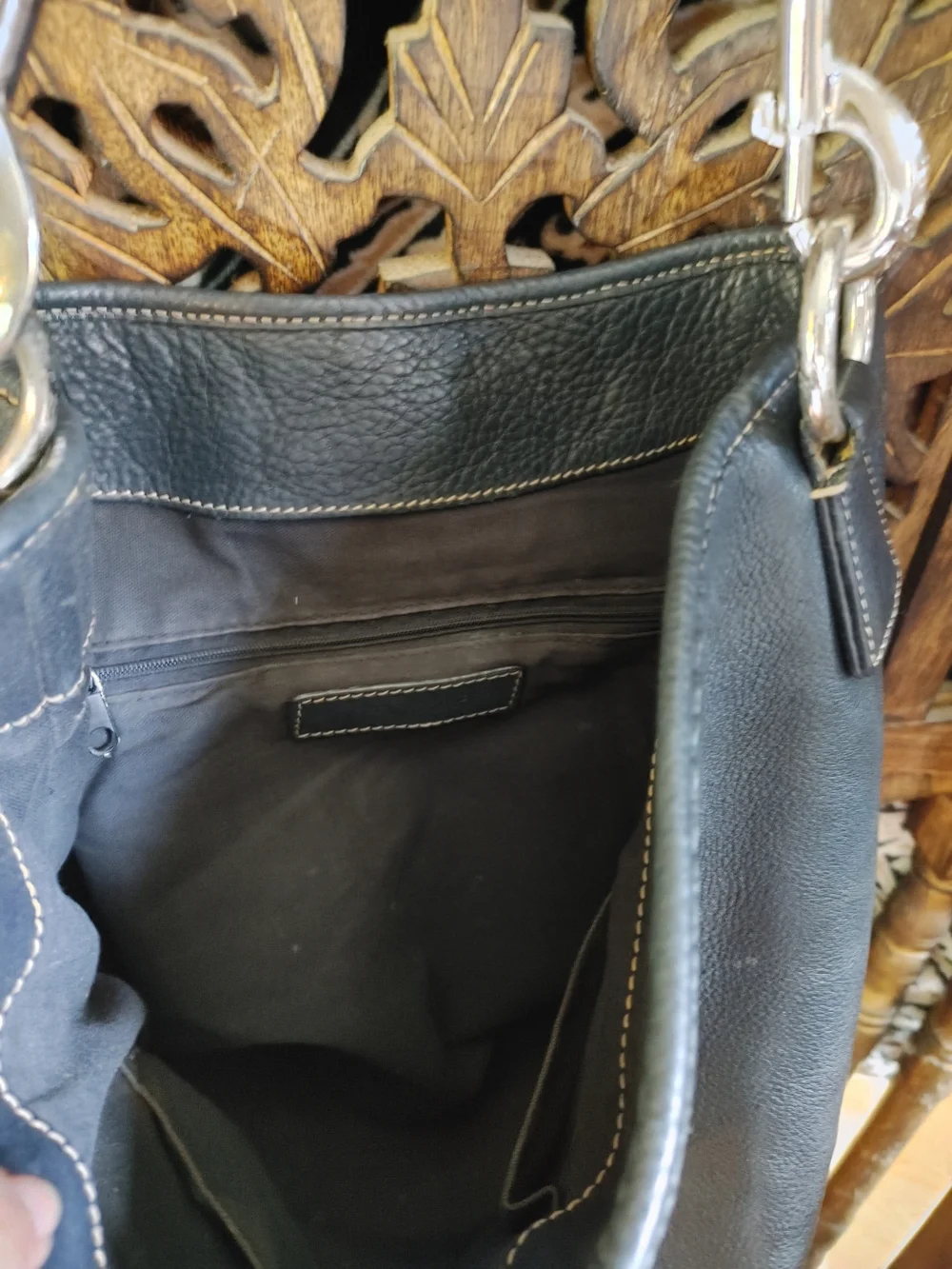 Purse In Tiger Print Fur Hide Tote Bag Heavy Black Leather